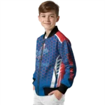 personalized los angeles dodgers hexagon grid blue bomber jacket best selling
