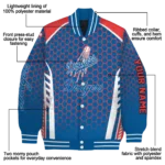 personalized los angeles dodgers hexagon grid blue varsity jacket best selling