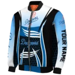 personalized los angeles dodgers mesh effect blue black bomber jacket best selling