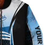 personalized los angeles dodgers mesh effect blue black bomber jacket best selling