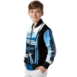 personalized los angeles dodgers mesh effect blue black bomber jacket best selling