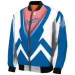 personalized los angeles dodgers v stripes blue white bomber jacket best selling