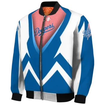 personalized los angeles dodgers v stripes blue white bomber jacket best selling