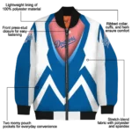 personalized los angeles dodgers v stripes blue white bomber jacket best selling