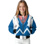 personalized los angeles dodgers v stripes blue white bomber jacket best selling