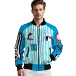 personalized miami marlins eagle baseball blue white bomber jacket best selling