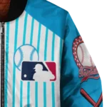 personalized miami marlins eagle baseball blue white bomber jacket best selling