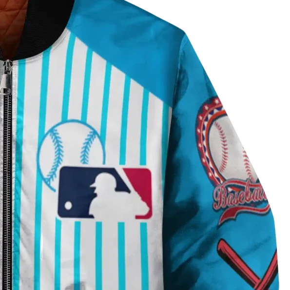 personalized miami marlins eagle baseball blue white bomber jacket premium grade