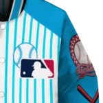 personalized miami marlins eagle baseball blue white varsity jacket best selling