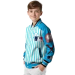 personalized miami marlins eagle baseball blue white varsity jacket best selling