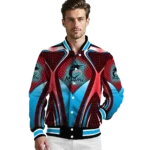 personalized miami marlins mesh chest black crocs black varsity jacket best selling