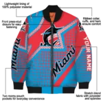 personalized miami marlins star burst blue bomber jacket best selling