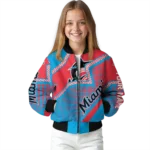 personalized miami marlins star burst blue bomber jacket best selling