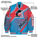 personalized miami marlins star burst blue varsity jacket best selling