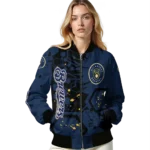 personalized milwaukee brewers hexagon cluster navy blue black bomber jacket best selling