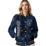 personalized milwaukee brewers hexagon cluster navy blue black varsity jacket best selling