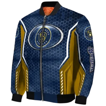 personalized milwaukee brewers power plate navy blue bomber jacket best selling