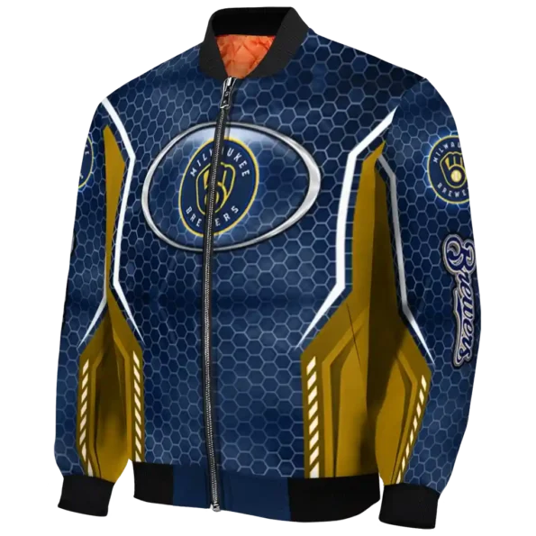 personalized milwaukee brewers power plate navy blue bomber jacket best selling
