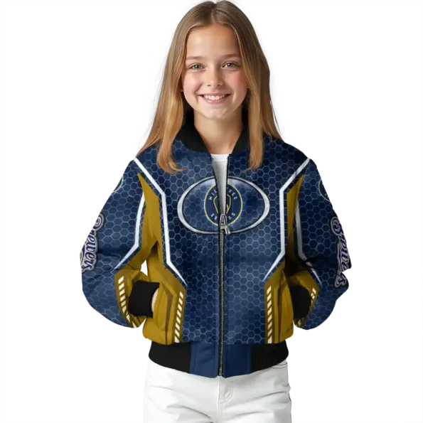 personalized milwaukee brewers power plate navy blue bomber jacket top rated