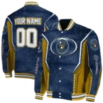 personalized milwaukee brewers power plate navy blue varsity jacket best selling