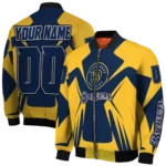 personalized milwaukee brewers spider mark navy blue gold crocs bomber jacket best selling