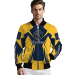 personalized milwaukee brewers spider mark navy blue gold crocs bomber jacket best selling