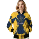 personalized milwaukee brewers spider mark navy blue gold crocs bomber jacket best selling