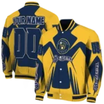 personalized milwaukee brewers spider mark navy blue gold crocs varsity jacket best selling