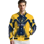 personalized milwaukee brewers spider mark navy blue gold crocs varsity jacket best selling