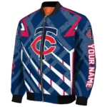 personalized minnesota twins chevron angles navy bomber jacket best selling