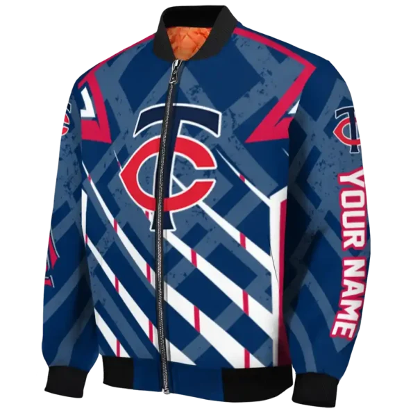 personalized minnesota twins chevron angles navy bomber jacket best selling