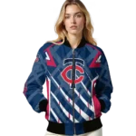 personalized minnesota twins chevron angles navy bomber jacket best selling