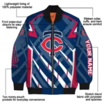 personalized minnesota twins chevron angles navy bomber jacket best selling