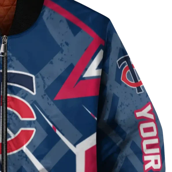 personalized minnesota twins chevron angles navy bomber jacket premium grade