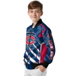 personalized minnesota twins chevron angles navy bomber jacket best selling
