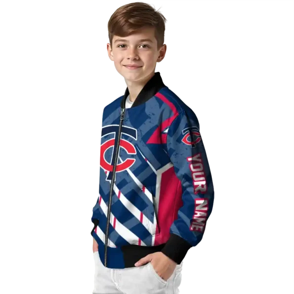 personalized minnesota twins chevron angles navy bomber jacket trendy