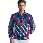 personalized minnesota twins chevron angles navy varsity jacket best selling