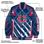 personalized minnesota twins chevron angles navy varsity jacket best selling