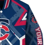personalized minnesota twins chevron angles navy varsity jacket best selling