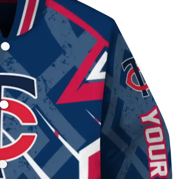 personalized minnesota twins chevron angles navy varsity jacket premium grade