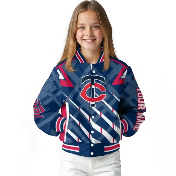 personalized minnesota twins chevron angles navy varsity jacket top rated