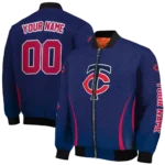 personalized minnesota twins chevron arrow navy bomber jacket best selling