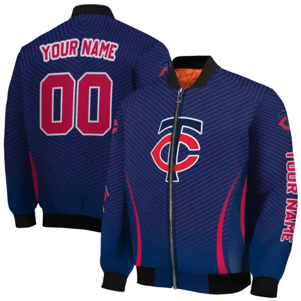 personalized minnesota twins chevron arrow navy bomber jacket fashion forward
