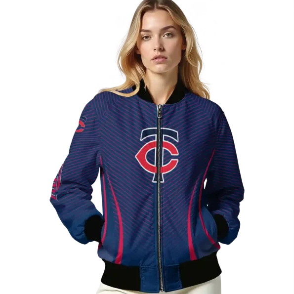 personalized minnesota twins chevron arrow navy bomber jacket latest model