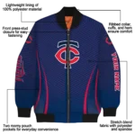 personalized minnesota twins chevron arrow navy bomber jacket best selling