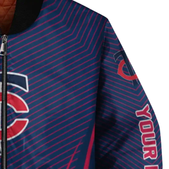 personalized minnesota twins chevron arrow navy bomber jacket premium grade