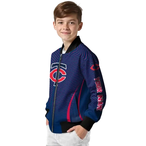 personalized minnesota twins chevron arrow navy bomber jacket trendy