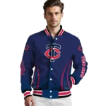 personalized minnesota twins chevron arrow navy varsity jacket best selling