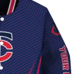 personalized minnesota twins chevron arrow navy varsity jacket best selling