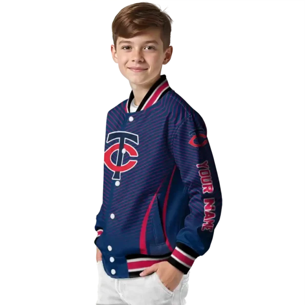 personalized minnesota twins chevron arrow navy varsity jacket trendy